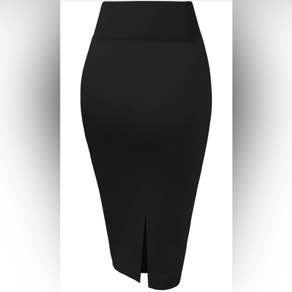 NWT High Waisted Bodycon Black Pencil Skirt - Picture 8 of 14